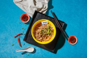 The Impossible Pork in minced pork noodles. Image: Impossible Foods