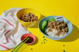 The Impossible Pork in pork stir fry. Image: Impossible Foods