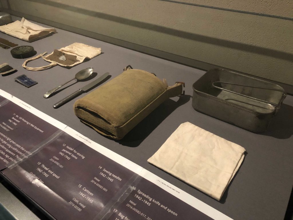 More items from the British military tool kit included sewing needles, knife and spoon, and canteen.