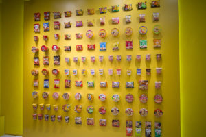 The wall of instant noodles. Photo: Carolyn Teo/Coconuts