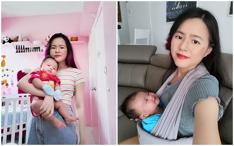 Writer Yeu-Gynn Yeung with her baby
