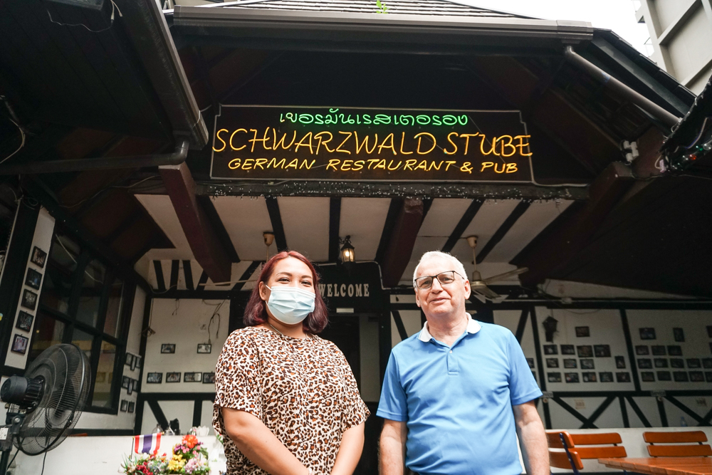 Thidarat “Nam” Singmaroeng, whose worked at Bei Otto for "nine years, seven months," and Klaus Duffner on Thursday at the Soi Sukhumvit 20 restaurant.