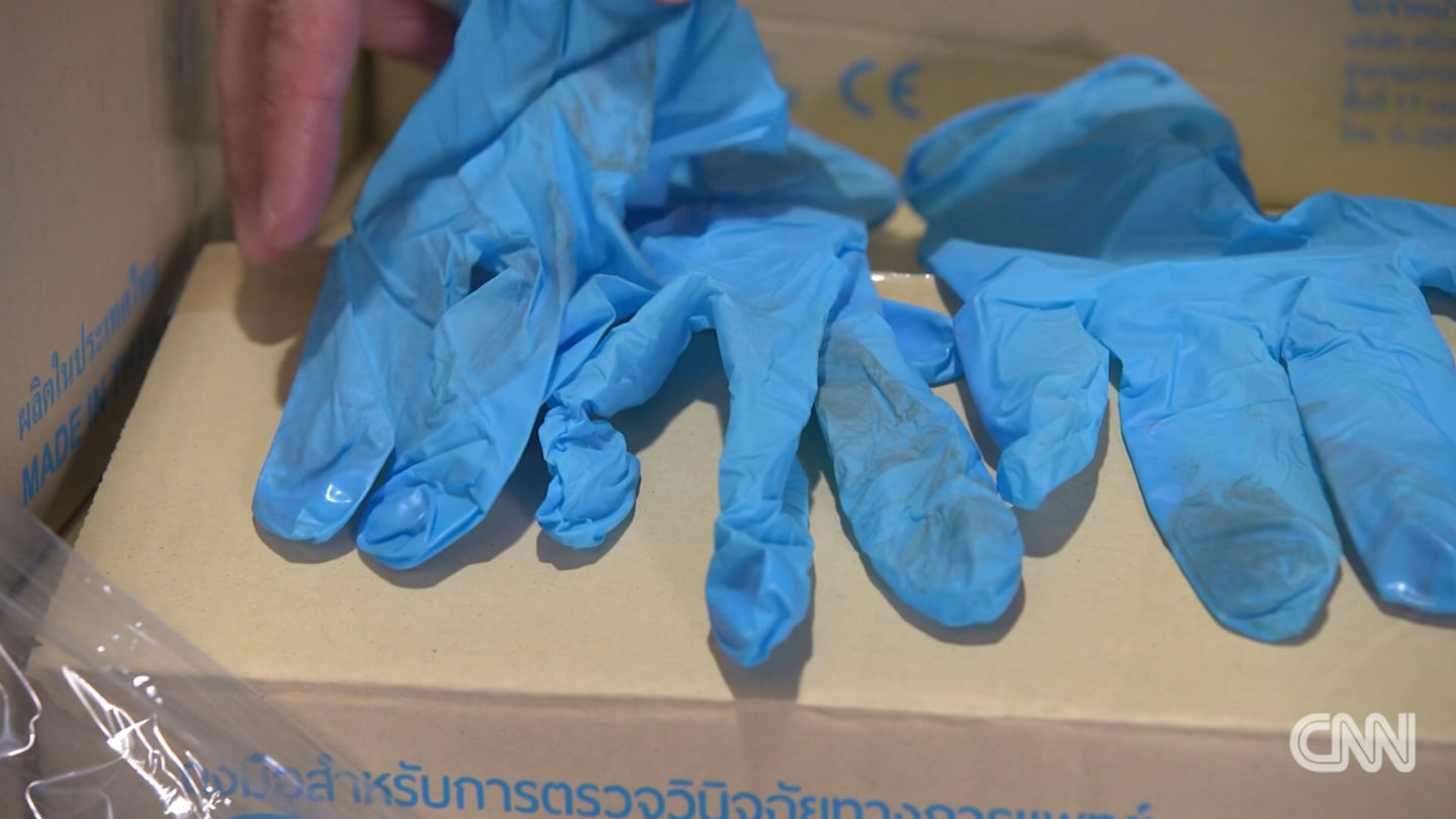 Dirty gloves exported from Bangkok. Image: CNN