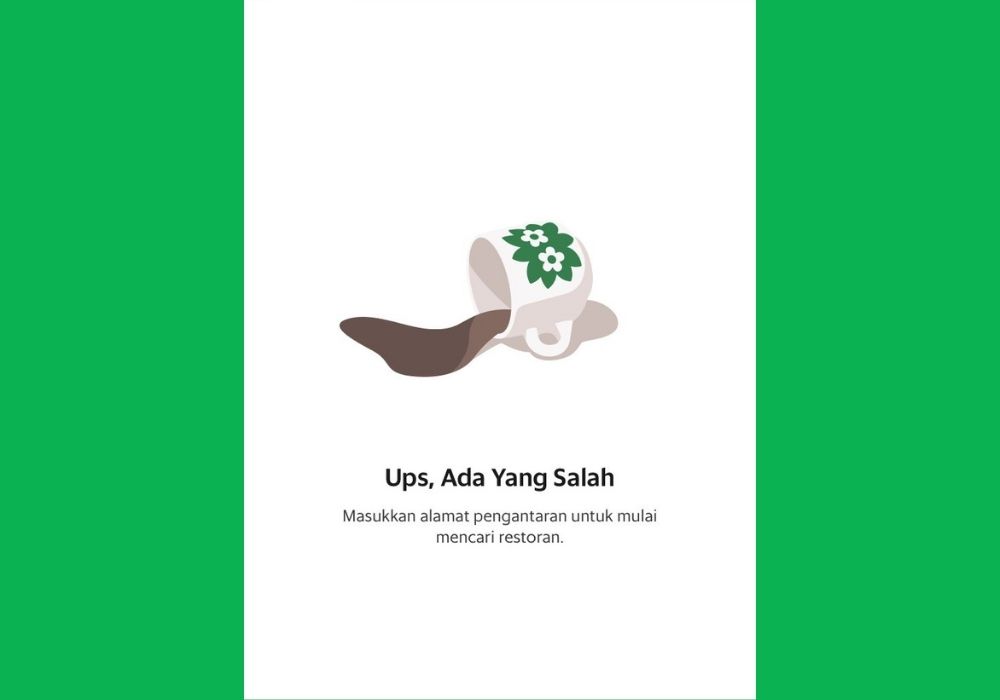 An error page in the Grab app in Indonesia on Nov. 16, 2021. Photo: Screengrab