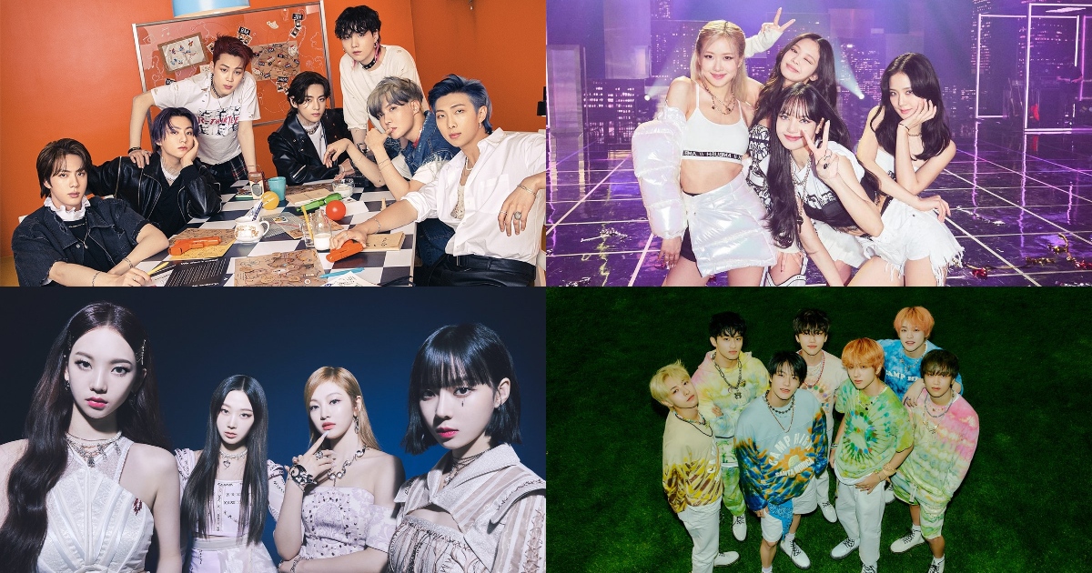 There’s a feast for K-pop fans tonight, as some of its biggest acts are set to perform at Tokopedia’s major online shopping event, WIB Indonesia K-Pop Awards. Clockwise from top left: BTS, BLACKPINK, NCT Dream, and Aespa. Photo: Instagram/@bts.bighitofficial, @blackpinkofficial; Twitter/@aespa_official, @NCTsmtown_DREAM