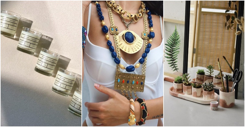 Participating vendors at the KLove Market include (from left) scented candle merchant Lilin + Co which sells scented candles, vintage jewelry crafter Antonia Ghazlan Vintage, home decor purveyor Concrete Dezign. Photos: Traders Market
