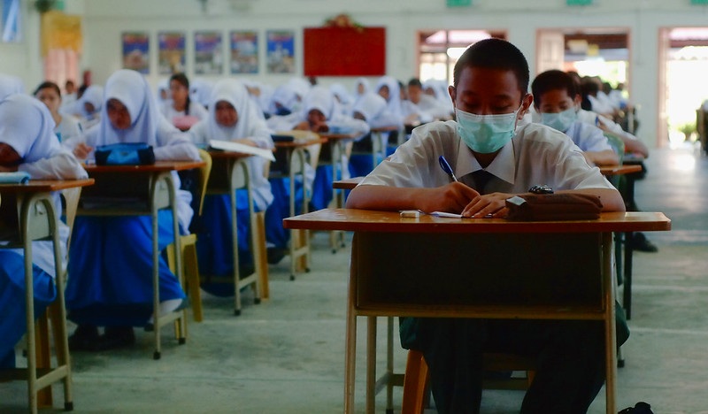 Malaysian students sitting for their exams. Photo: Lan Rasso
