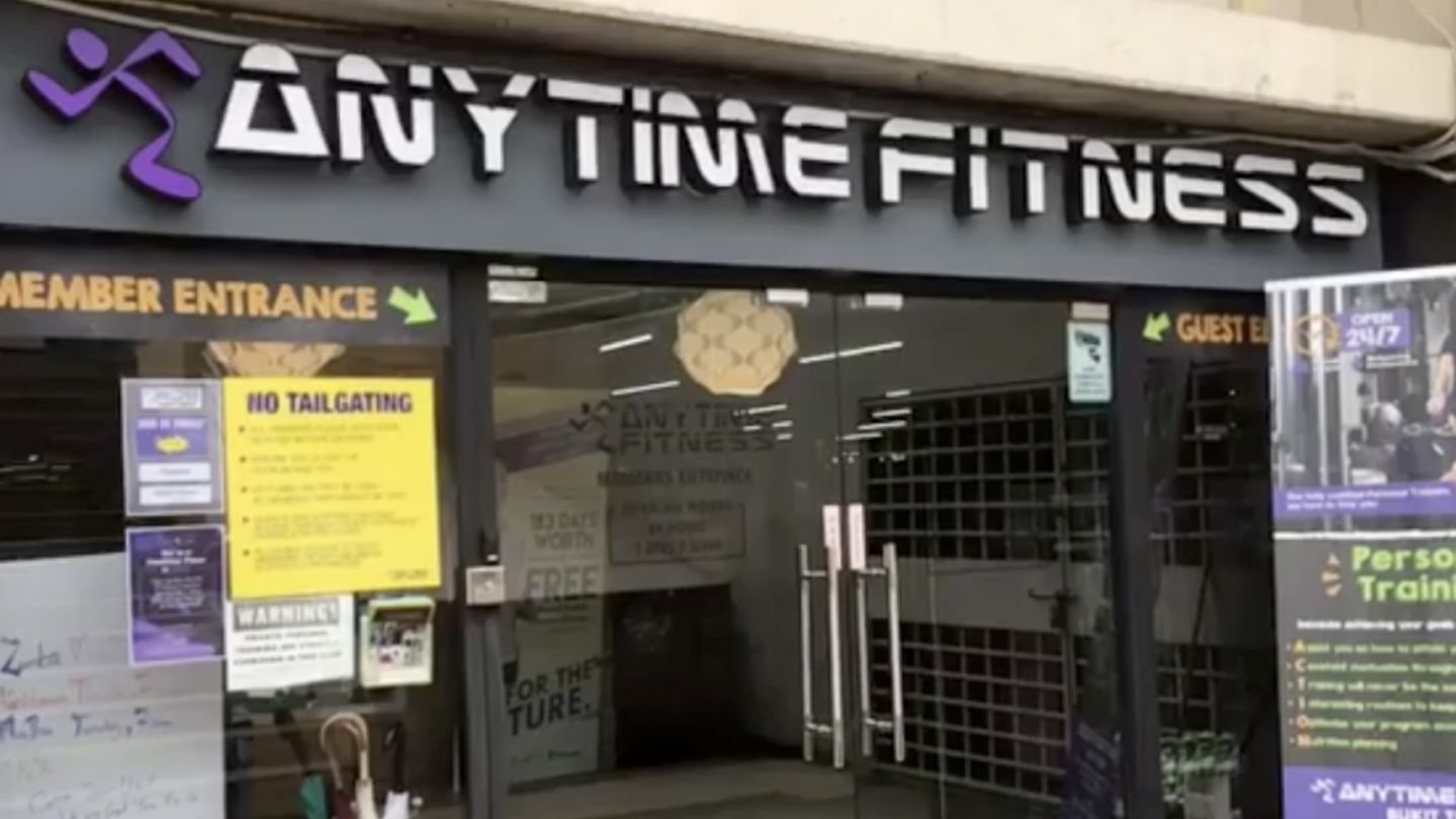 Entrance to Anytime Fitness gym at the Bukit Timah Shopping Center. Photo: Afbtsg/Instagram