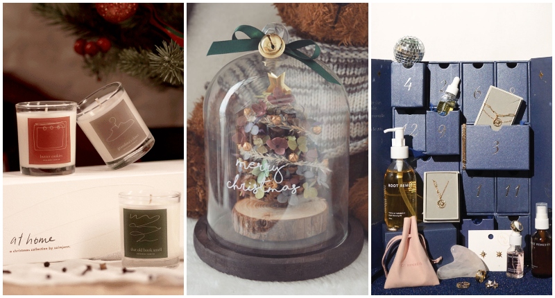 Scented candles, a mini Christmas tree, and an advent calendar. Photos: Lilin+Co, Scentales, Root Remedies 
