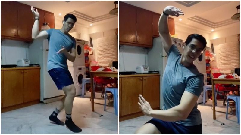 A TikToker in Singapore showing off his Malay dance moves for a dance challenge. Photos: Philip Ko/TikTok

