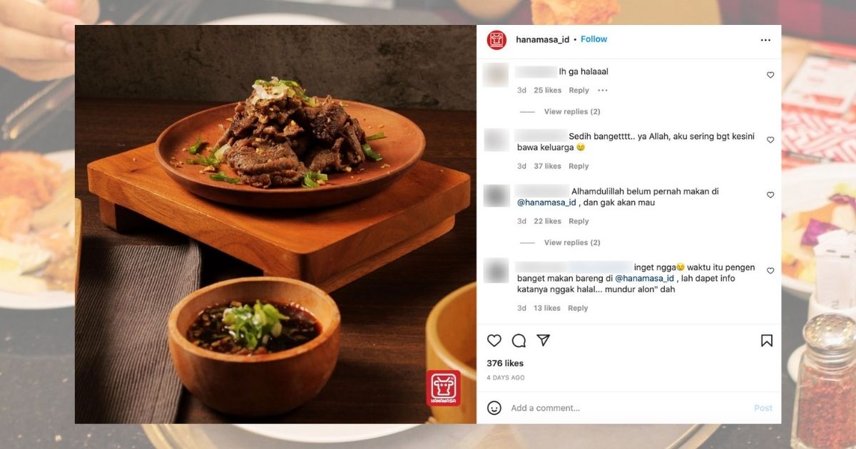 The year 2022 might have just begun, but already the figurative grill has cooked up a religious controversy surrounding popular Japanese all-you-can-eat chain Hanamasa. Screenshot from Instagram/@hanamasa_id