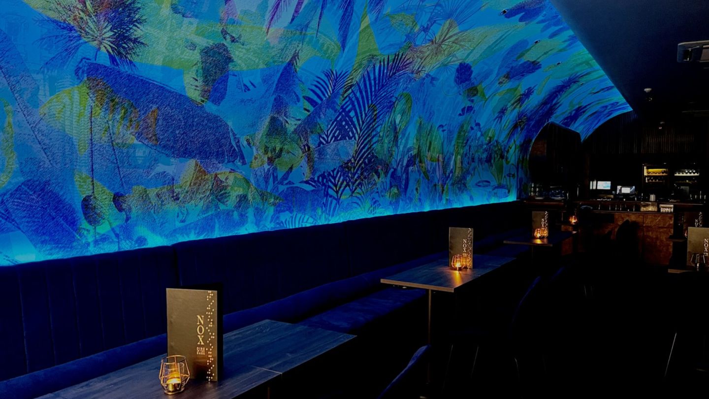 The interior of NOX – Dine In The Dark at Club Street. Photo: NOX – Dine In The Dark
