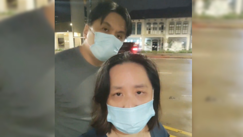 Iris Koh and husband Raymond Ng, aka Singapore’s anti-vax sweethearts, in a video posted last night. Image: Iris Koh/Telegram