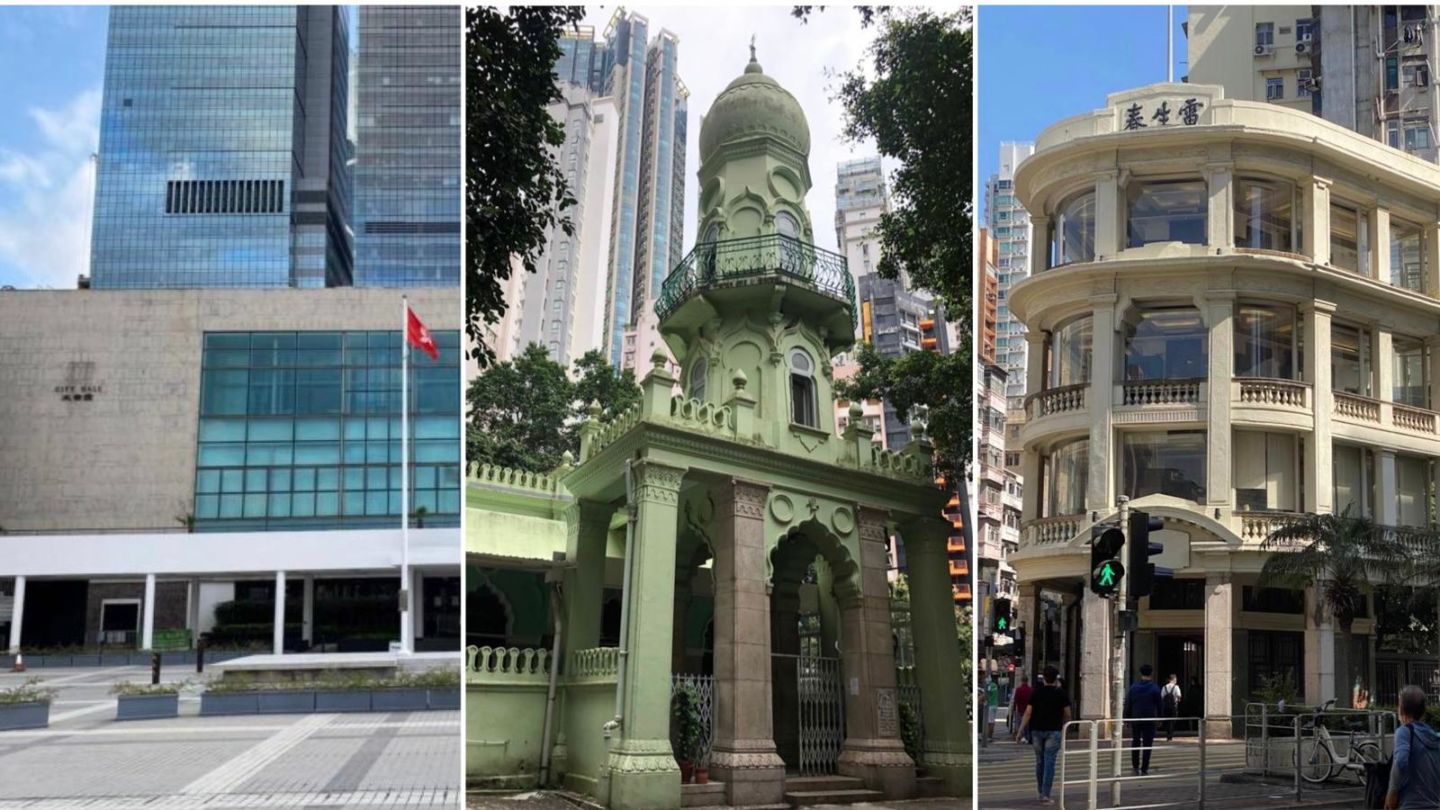 The Hong Kong City Hall, Jamia Mosque and Lui Seng Chun are set to be declared monuments. Photo: Peace Chiu