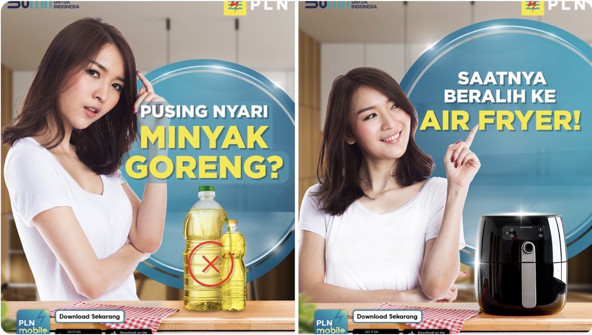 PLN’s deleted tweet calling on customers to buy an air fryer amid a cooking oil shortage.