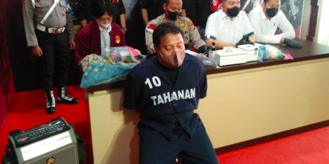 An Indonesian man accused of raping his 8-year-old daughter to death. Photo: Handout