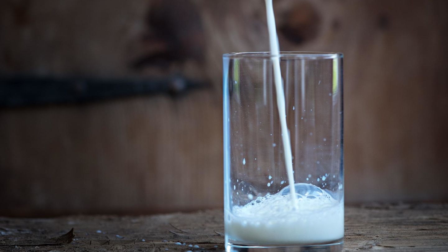 Fresh milk in a glass. For illustration purposes only.