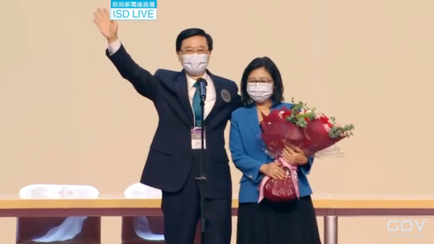 John Lee was elected Hong Kong’s new leader on Sunday. (Screengrab of the Information Services Department’s Facebook video)