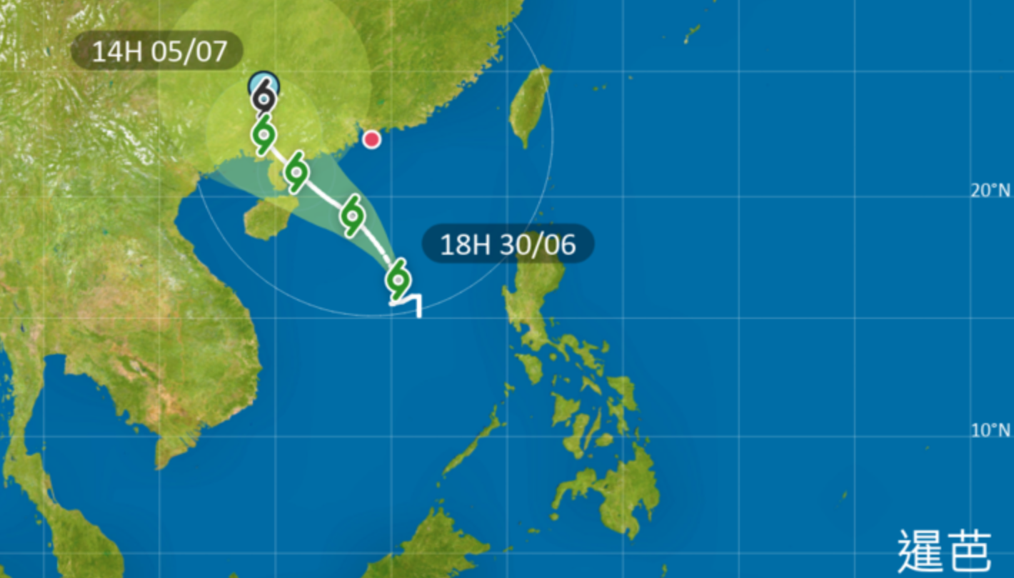 Tropical cyclone track of Chaba. Photo: Hong Kong Observatory