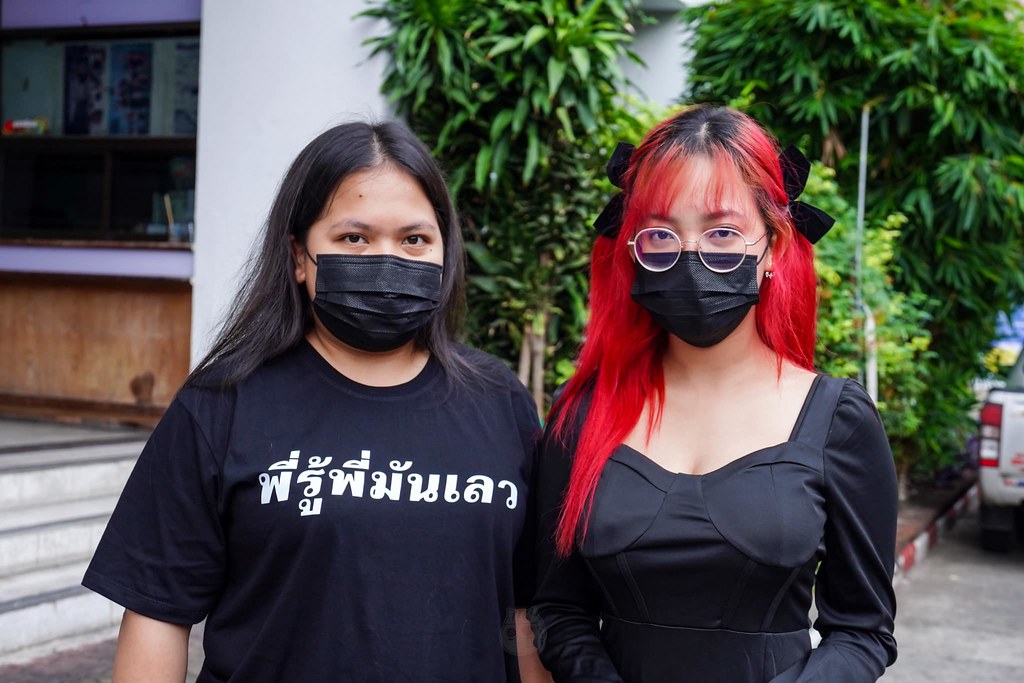 A file photo of monarchy reform activists Netiporn “Bung” Sanesangkhom and Nutthanit “Bai Por” Duangmusit. Photo: Thai Lawyers for Human Rights
