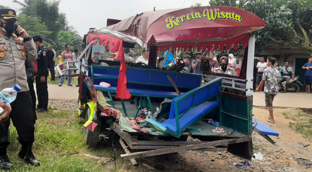 The odong-odong was carrying 20 passengers when it collided with a train on July 26, 2022. Nine people were killed. Photo: Handout
