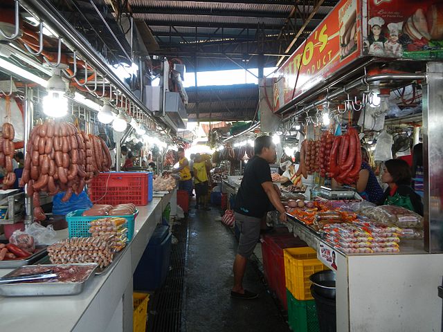 A photo of the meat section of a market in Quezon City.