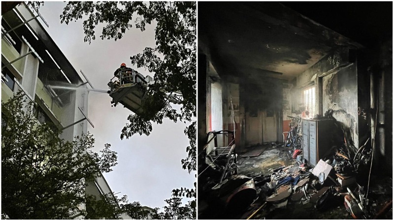The aftermath of the fire at a Jurong East Street 21 flat. Photos: SCDF/Facebook
