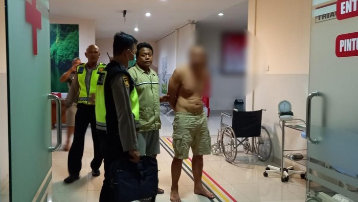 A Russian man was arrested for public indecency on Aug. 27, 2022, by the Ubud Police. Photo: Obtained.