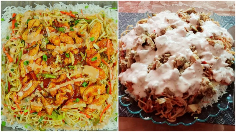 At left, a ‘Singaporean Rice’ dish by Food Fusion, and an attempt by a Redditor, at right. Photos: Food Fusion, Best-mango-YT/Reddit
