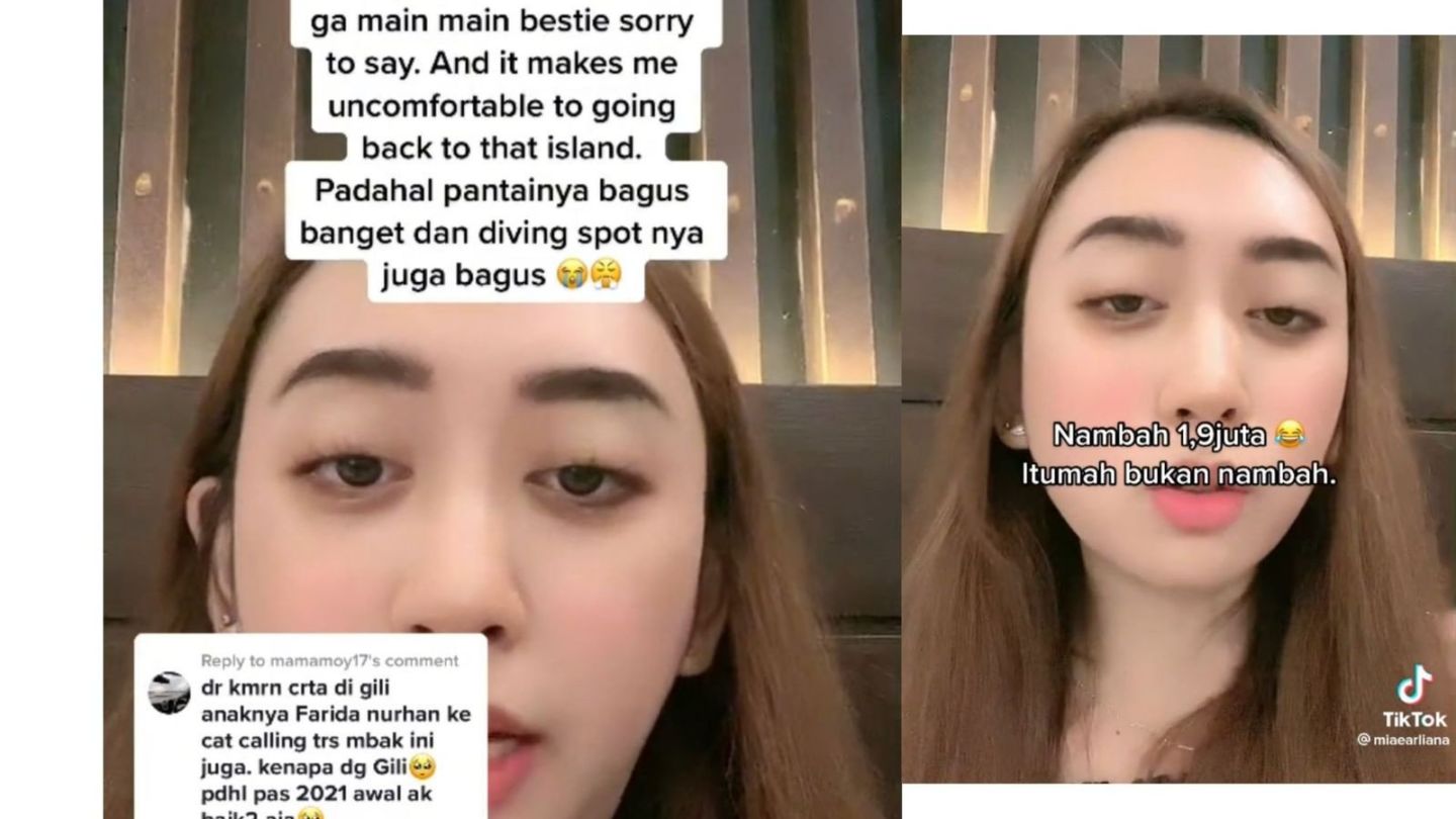 A TikTok video of an Indonesian woman sharing her experience of being catcalled on Gili Trawangan went viral on Sept. 18, 2022. Photo: Screengrab.