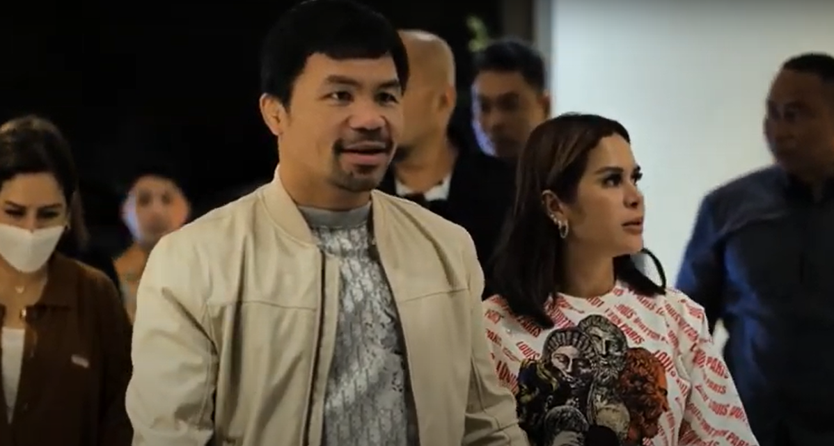 Manny Pacquiao and his wife, Jinkee, arrived in Bali on Sept. 13 to sign an agreement with Dynasty Group to open his sports bar, Pacman, as part of the group’s Era VIP Bali, set to open in Batubelig this year. Photo: Era VIP Bali’s Youtube/Screengrab.