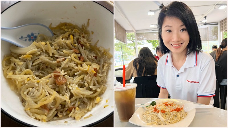 Happy Minister of State for Home Affairs Sun Xueling with her plate of Hokkien Mee. Photos: Sun Xueling/Facebook
