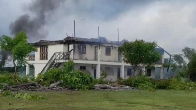 Angry villagers burnt a hotel in East Lombok on Jan. 31, 2023 over land dispute. Photo: Obtained.