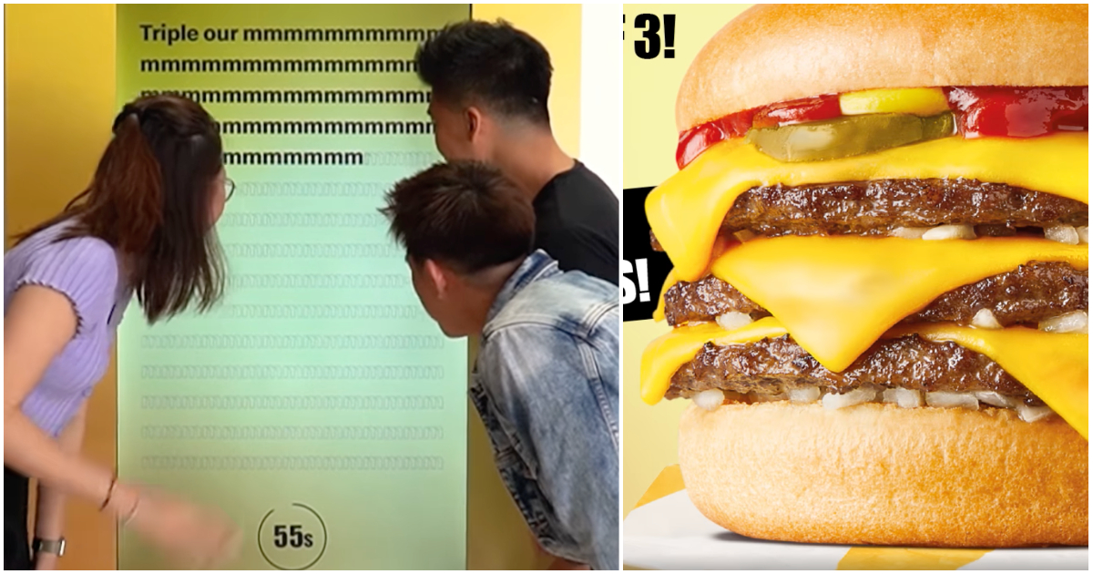 McDonald’s new group challenge to win the Triple Cheeseburger. Photos: McDonald’s/Facebook
