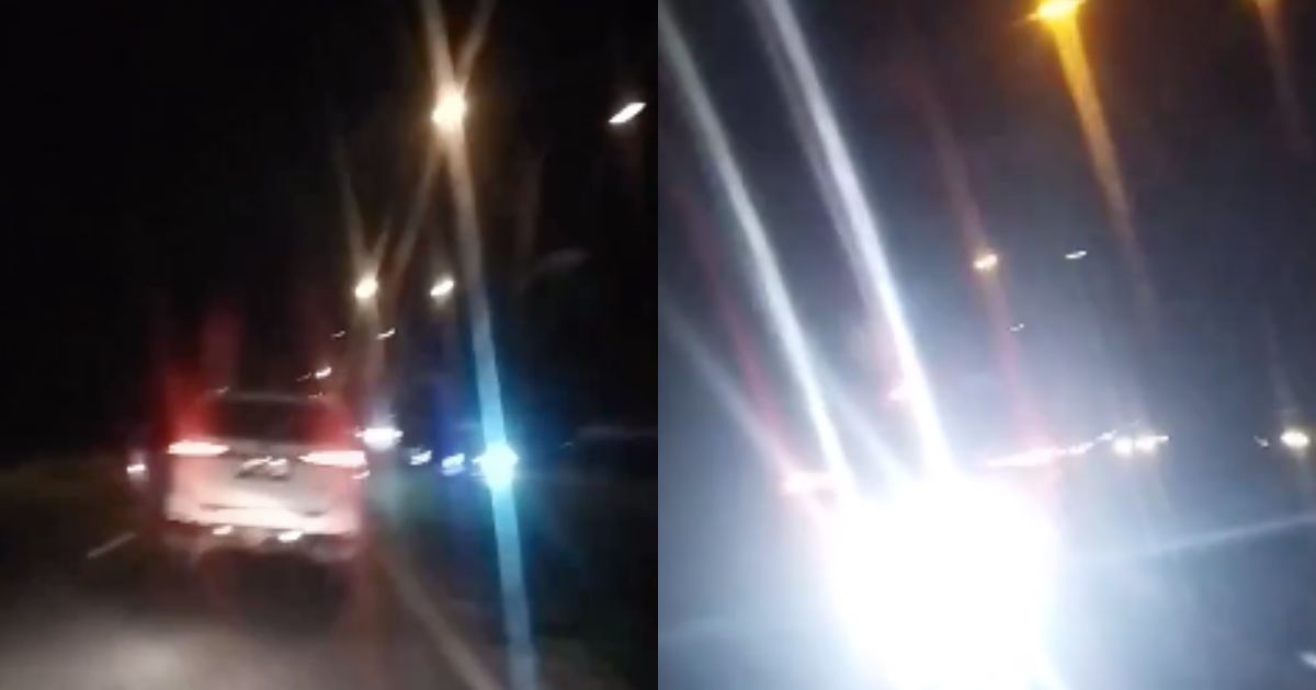A Toyota Fortuner with blinding custom tail lights in Indonesia. Photo: Video screengrab from Instagram/@dashcamindonesia