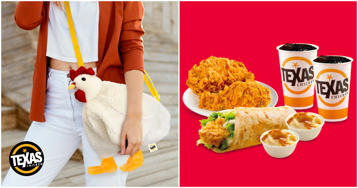 Promotional photos of the chicken bag and its 13th anniversary meal. Photos: Texas Chicken Singapore
