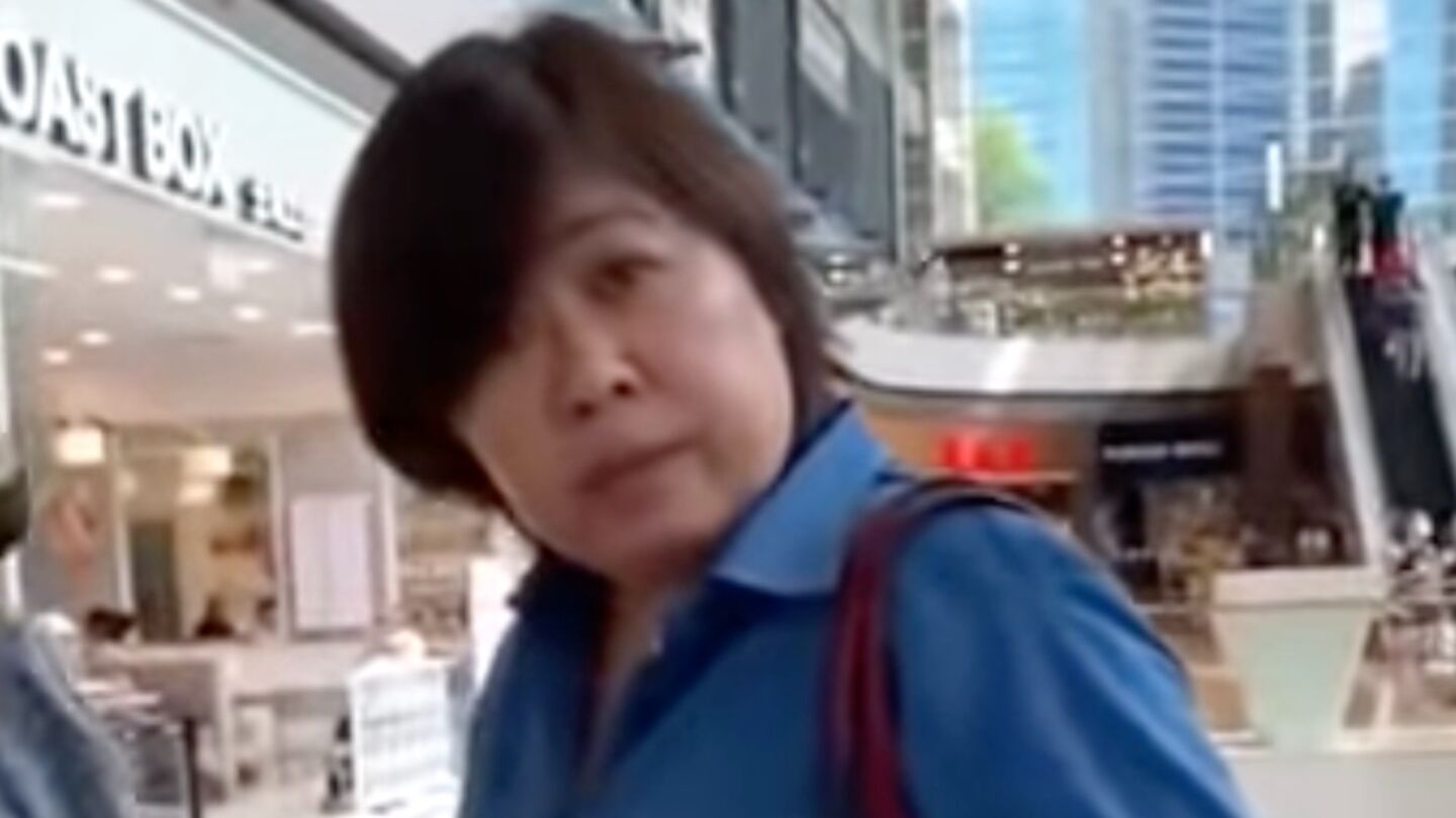 Phoon Chiu Yoke, aka ‘MBS Lady,’ in a still image from a clip recorded at Marina Bay Sands and republished by The Online Citizen.
