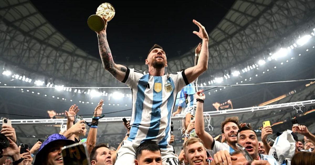 Lionel Messi celebrating Argentina’s 2022 World Cup triumph. Photo: Instagram/@afaseleccion