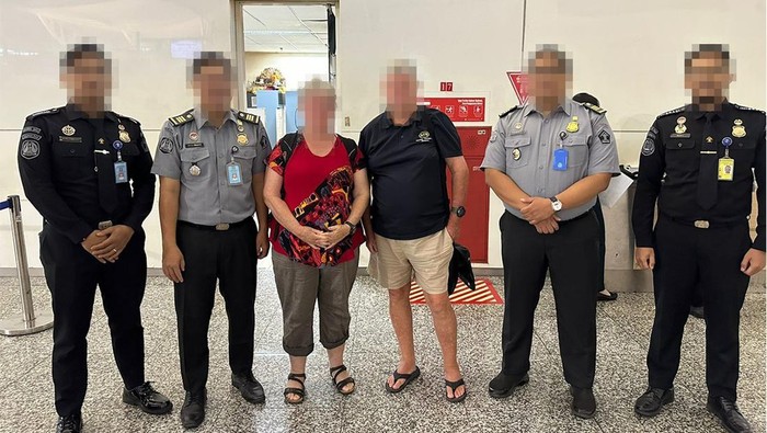 An Australian couple, identified as PNL (62) and RAL (60), were deported from Bali on Dec. 4, 2023, after being caught misusing their visit visa, which was discovered to have been utilized for conducting a property rental business in the area. Photo: Obtained.